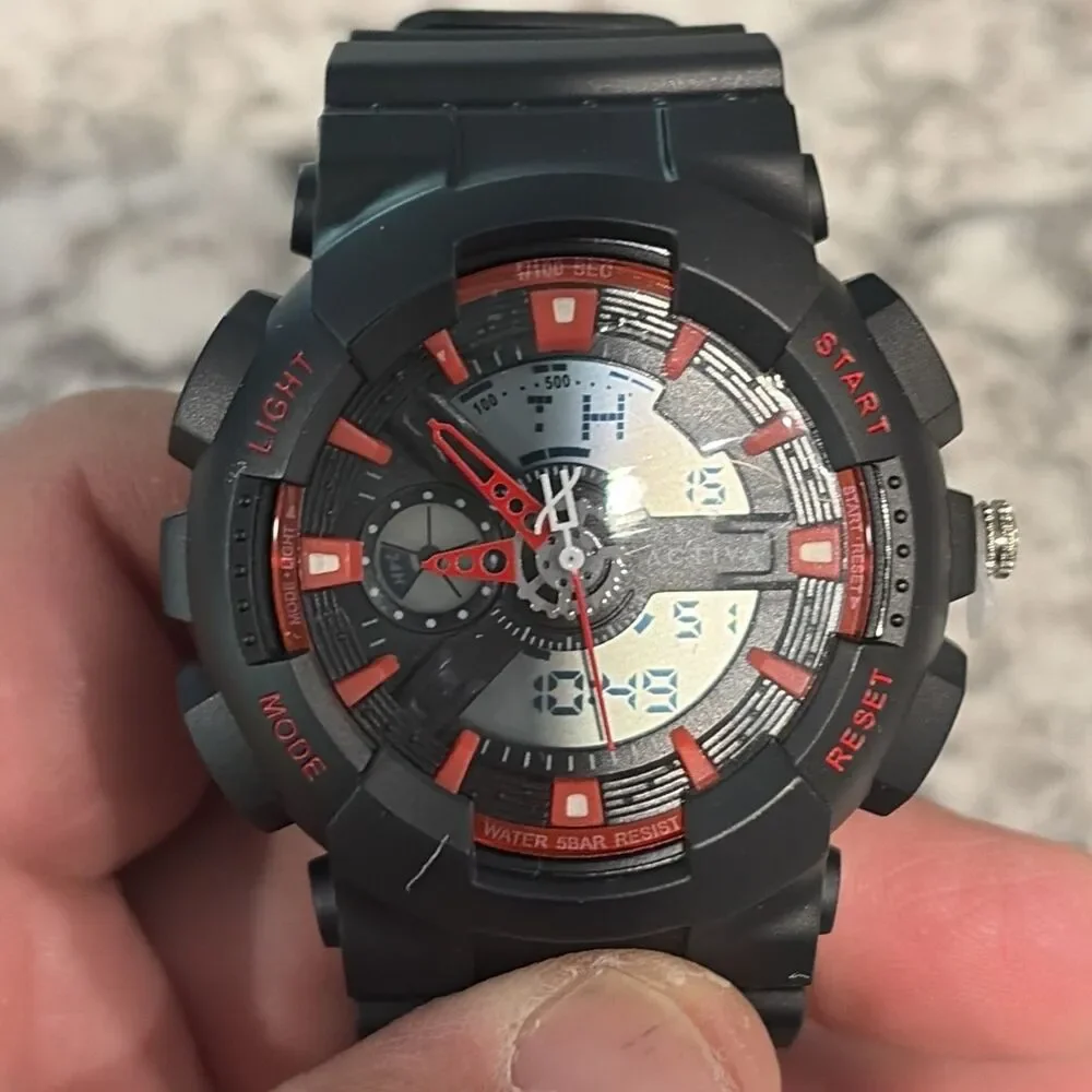 Invicta Activa X Men's Digital Watch Black Red Sport Analog 56mm ACW498-001